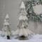 20" Gray Sisal & Faux Fur Triangular Christmas Tree with Silver Glitter Accents